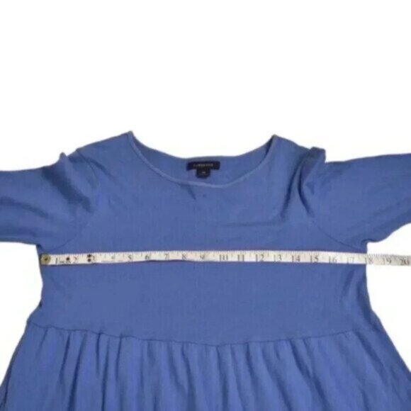 Lands End  Long Sleeve Midi Dress Floral Embroidered Blue Size 14 - Picture 8 of 9